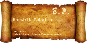 Barabit Mabella névjegykártya